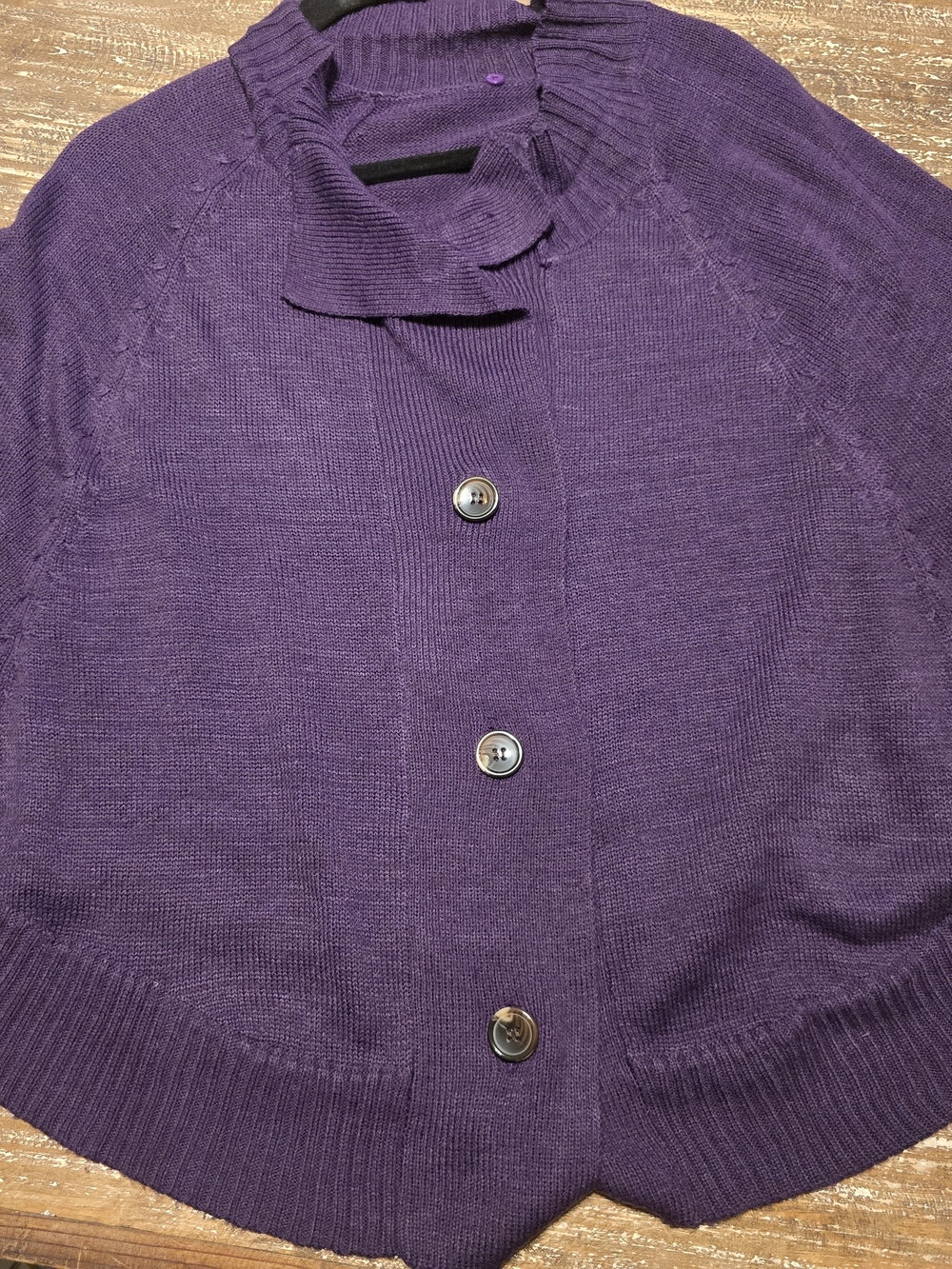 Purple Women's Button-Front Sweater Cardigan